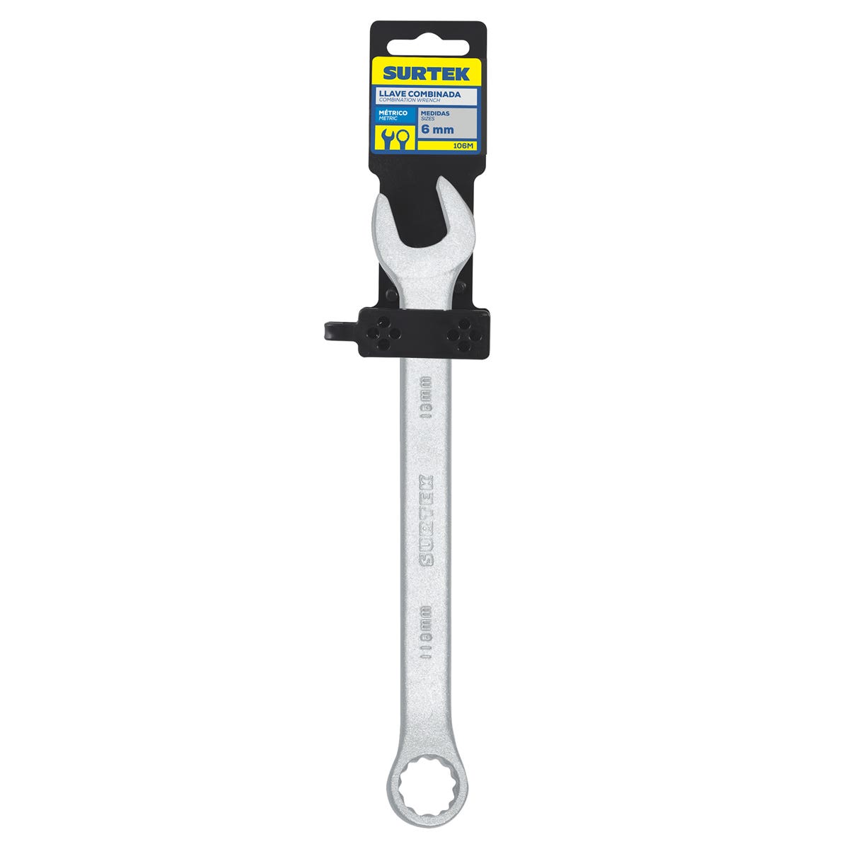 Llave Combinada Satinada Métrica, 12 Puntas, Surtek 106M