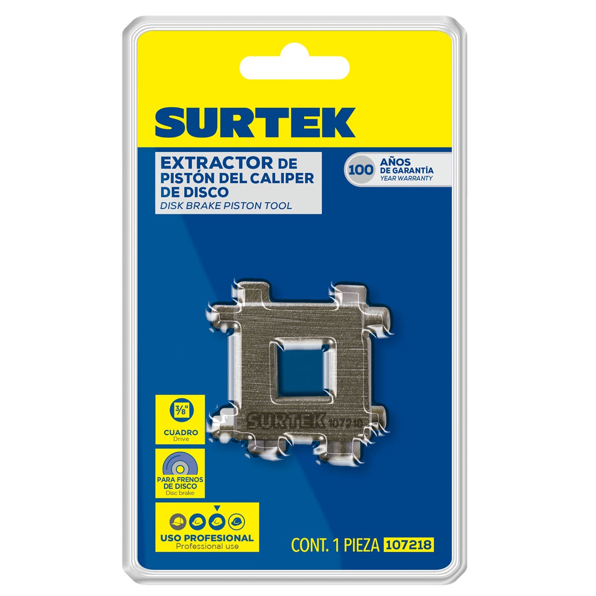 Extractor Del Pistón Del Caliper 3/8, Surtek 107218