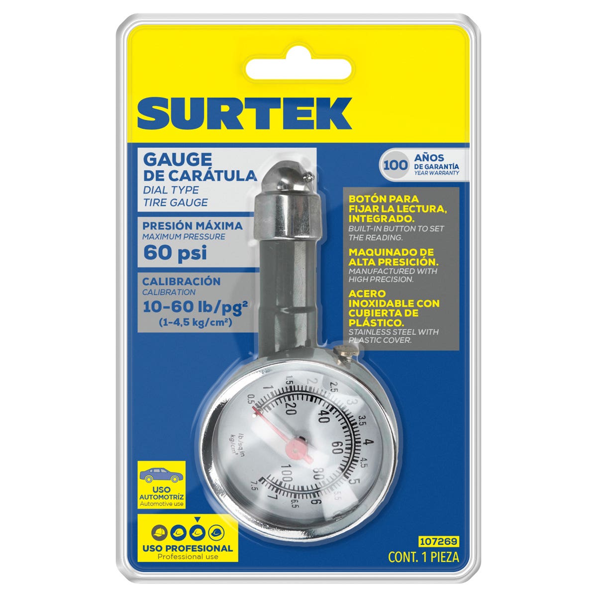 Gauge De Caratula 60 PSI, Surtek 107269