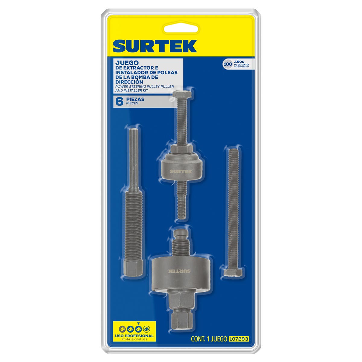 Juego De Extractor E Instalador De Poleas De La Bomba De Dirección, 6 Piezas, Surtek 107293