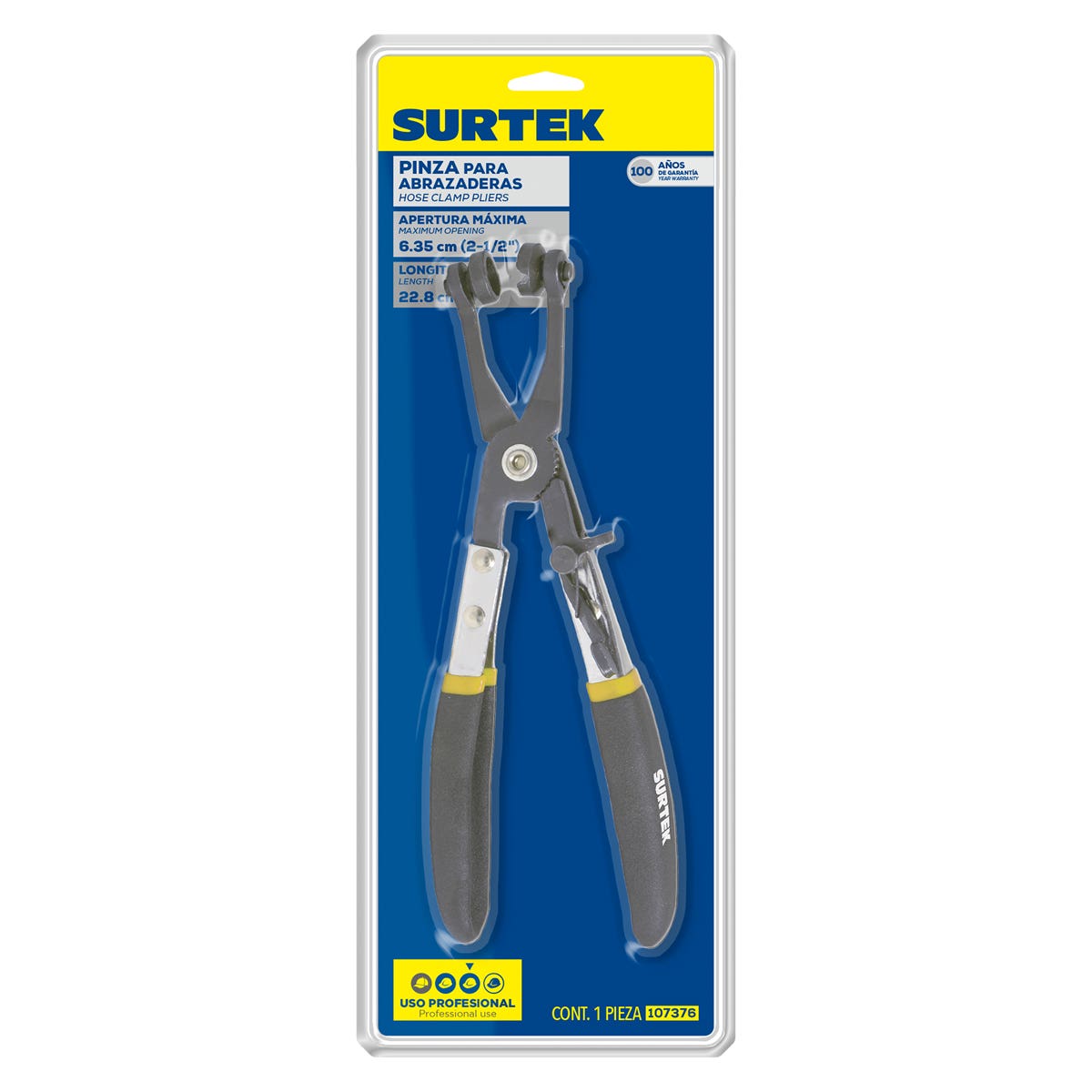 Pinza Para Abrazaderas 2-1/2, Surtek 107376