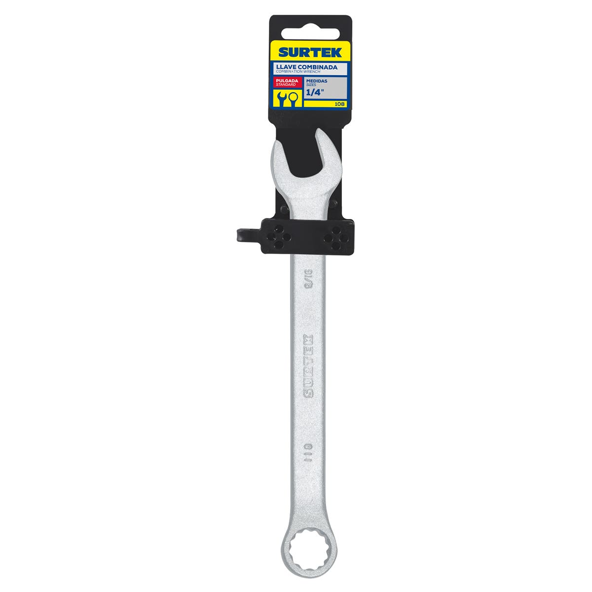 Llave Combinada Satinada En Pulgadas, 12 Puntas, Surtek 108