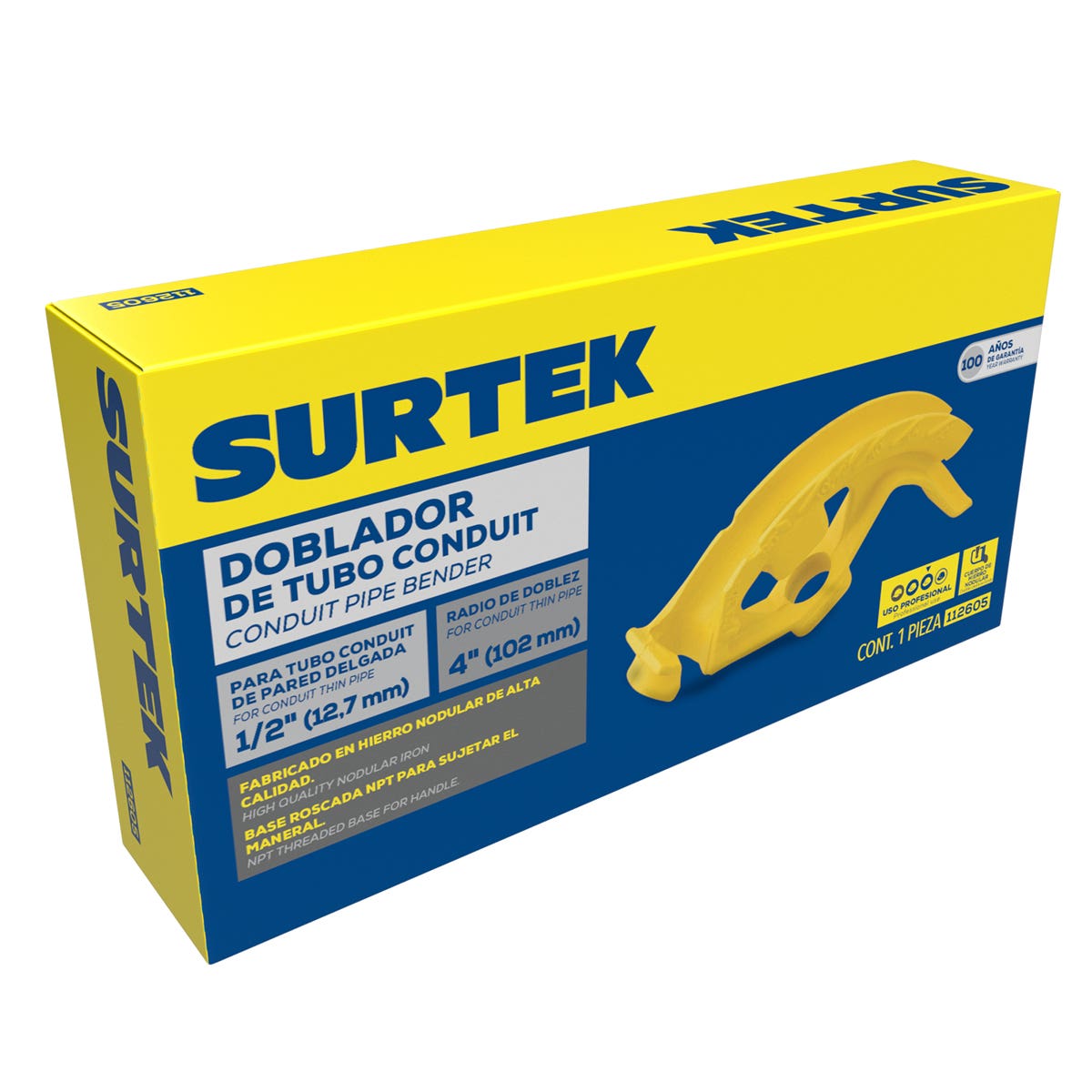 Dobladora Para Tubo Conduit De 1/2, Surtek 112605