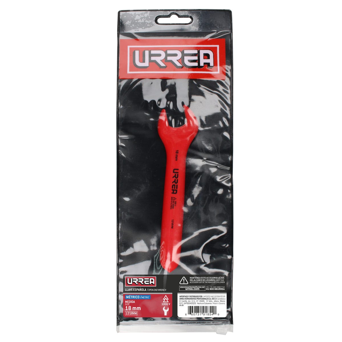 Llave Española 1000 V Métrica De 18 mm, Urrea 1218VM