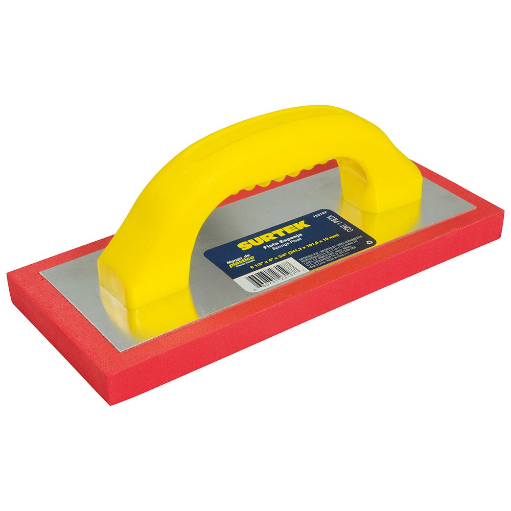 Flota De Esponja Acabado Áspero Con Mango De Plástico 9-1/2 x 4 x 3/4, Surtek 123197