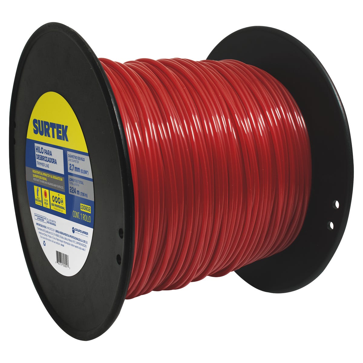 Nailon Redondo Para Desbrozadora En Carrete, 2.7 mm x 224 m, Surtek 130802