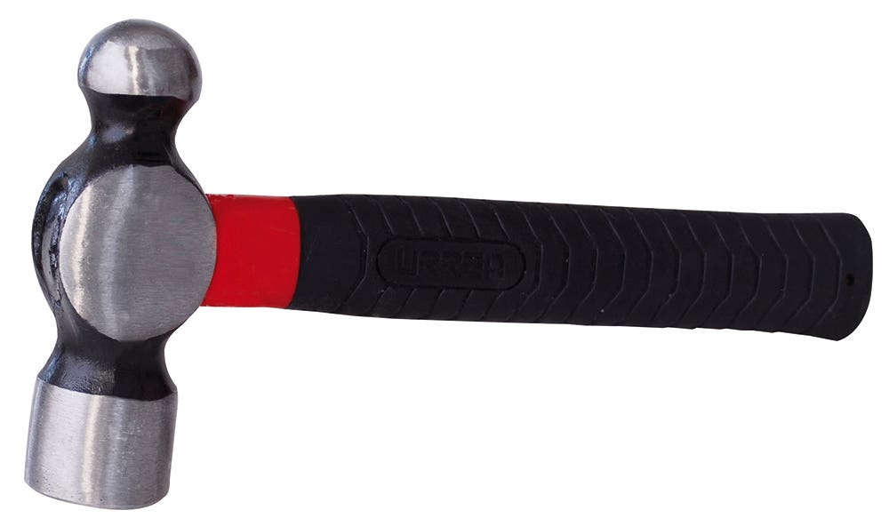 Martillo De Bola Forjada Con Mango De Fibra De Vidrio Anti-Vibración Corto De 9, 24 Oz, Urrea 1324FVS