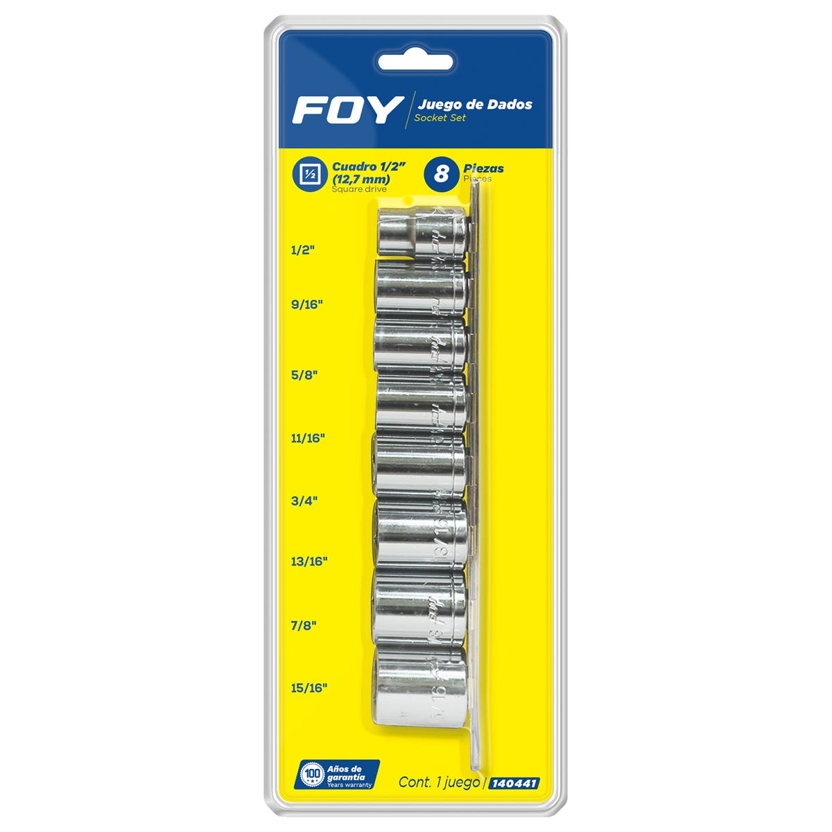 Juego De Dados Cuadro De 1/2, 6 Puntas, En Foy 140441