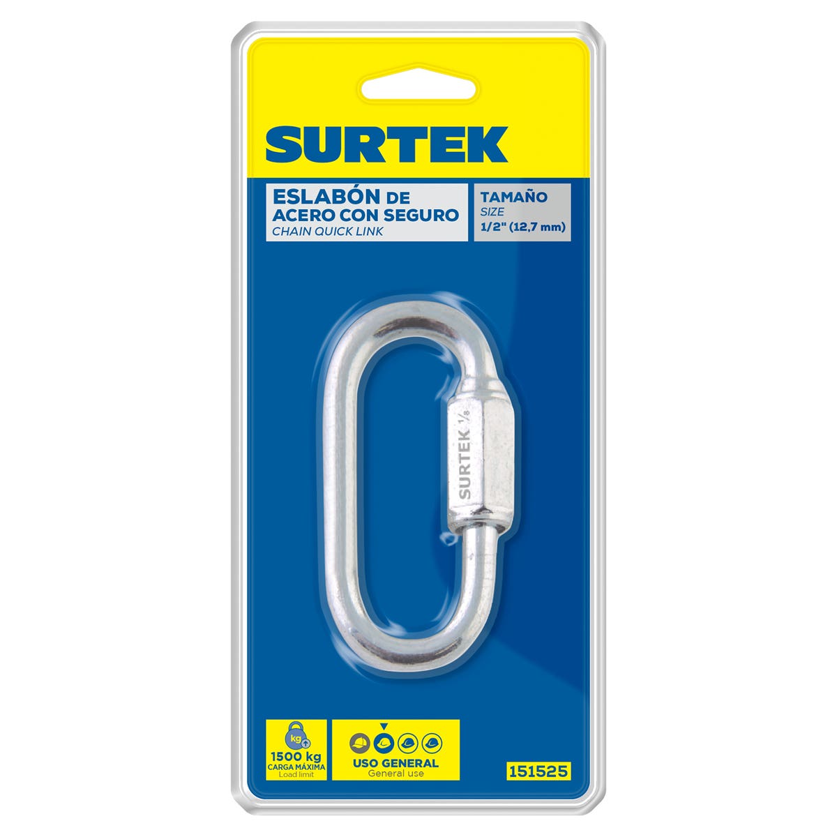 Eslabón De Acero Con Seguro 1/8, Surtek 151520