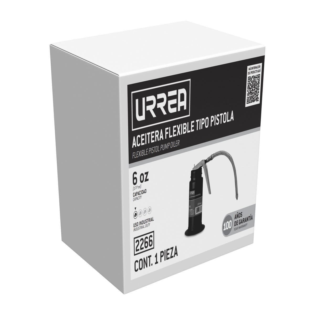 Aceitera Flexible Tipo Pistola De 177 ml, Urrea 2266