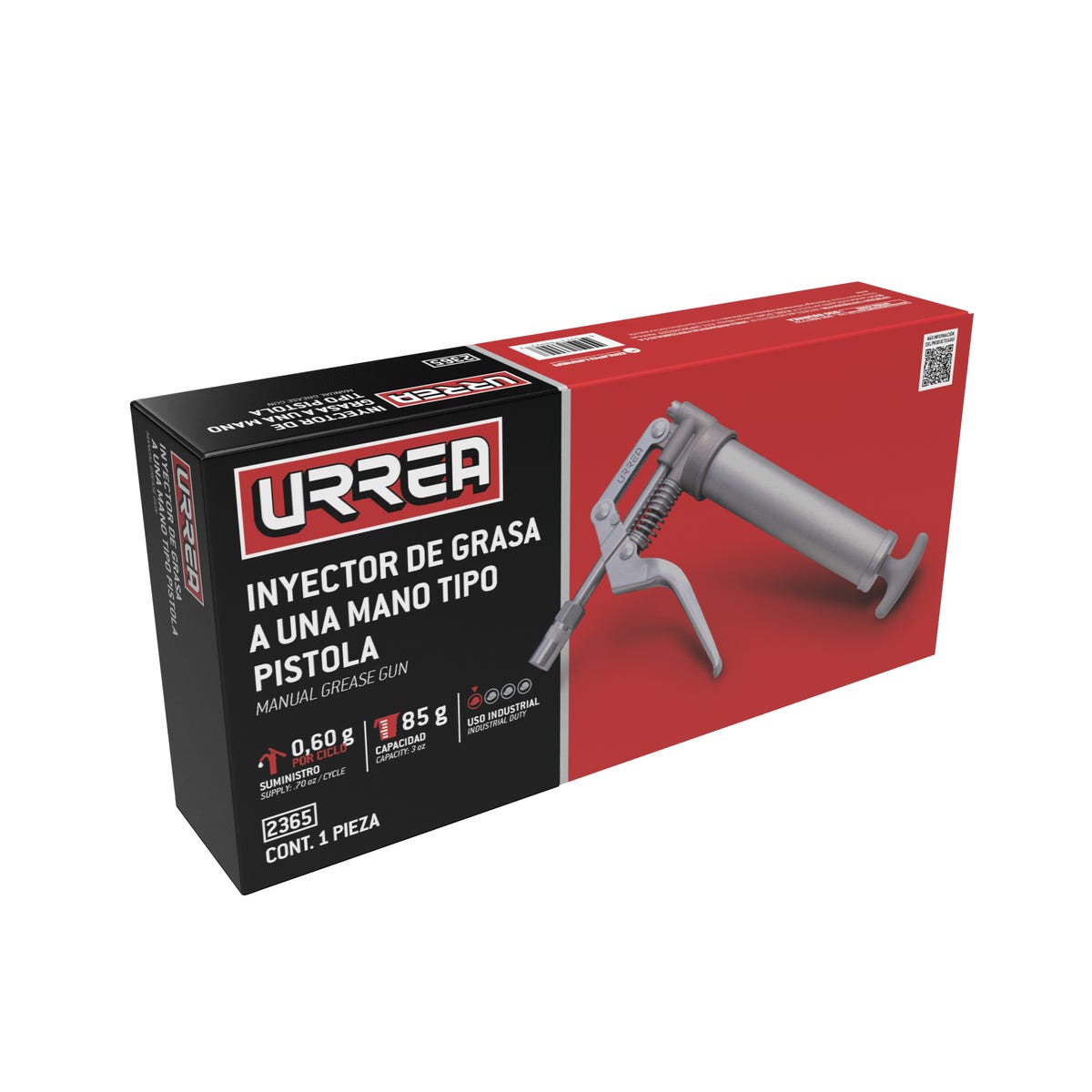 Inyector De Grasa A Una Mano De 85 g, 3500 PSI, Urrea 2365