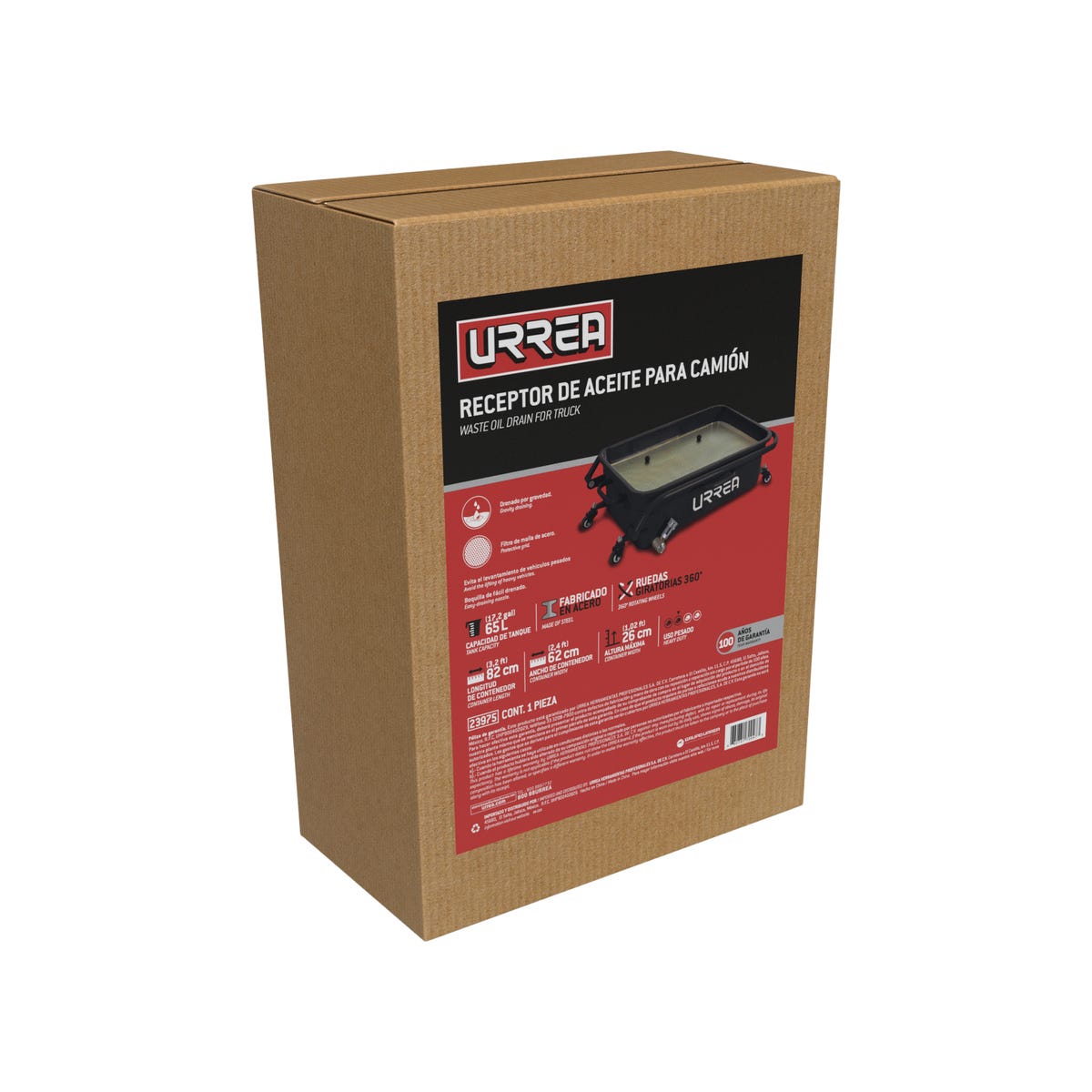 Receptor De Aceite Por Gravedad Para Camión 65 Lt, Urrea 23975