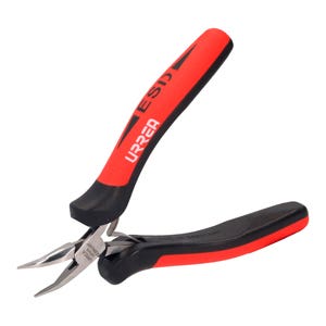 Pinza Para Electrónica Con Mango Antiestático Punta Curvada A 45° De 5, Urrea 28520X