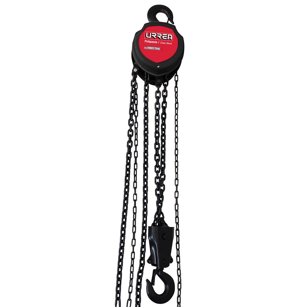 Polipasto Manual Sistema Doble Freno Cadena 3 m, 2 Ramales, Urrea 42305