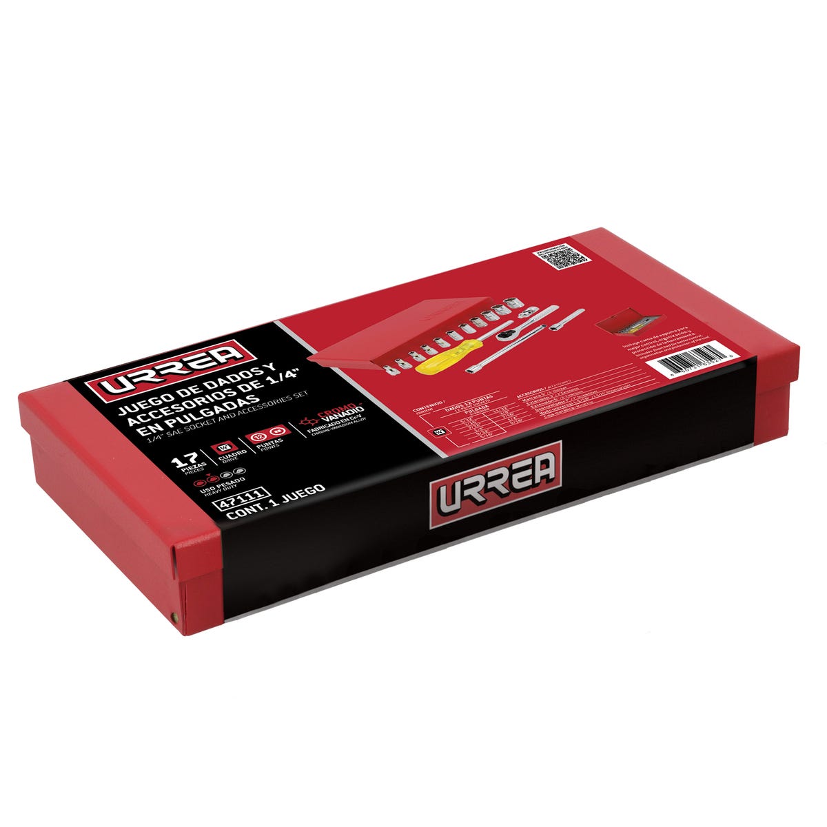 Juego De Dados Y Accesorios Cuadro De 1/4" En Urrea 47111