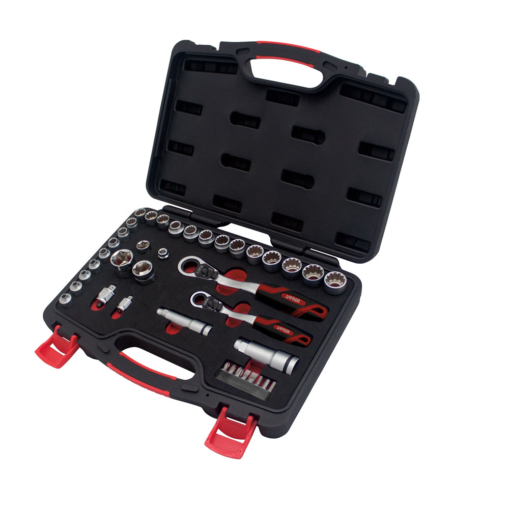 Juego De Dados Y Accesorios Cuadro De 3/8 Y 1/2 Urrea 4752GT
