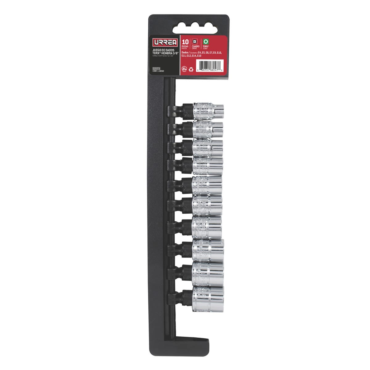 Juego De Dados Torx Hembra Cuadro De 3/8, 10 Urrea 5200TX