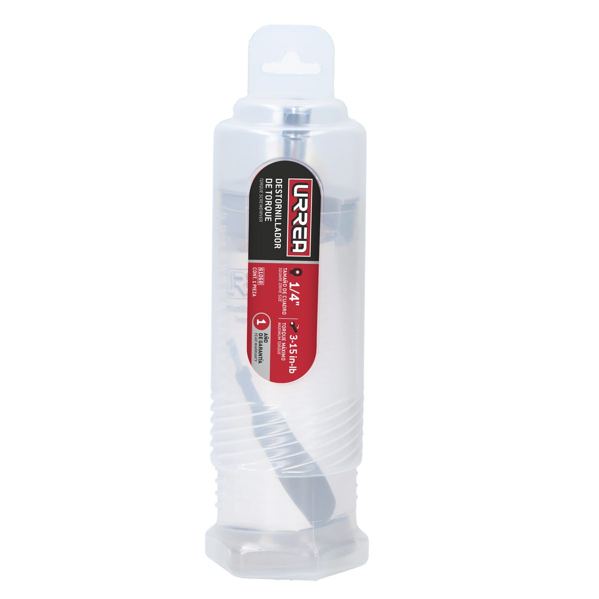 Destornillador De Torque Microajustable Con Mango Plástico Cuadro De 1/4, 0.5-4 in-lb, Urrea 6105B