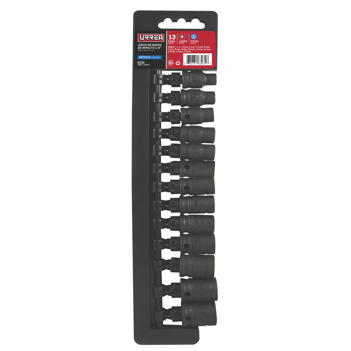 Juego De Dados De Impacto Cuadro De 1/4, 6 Urrea 69206