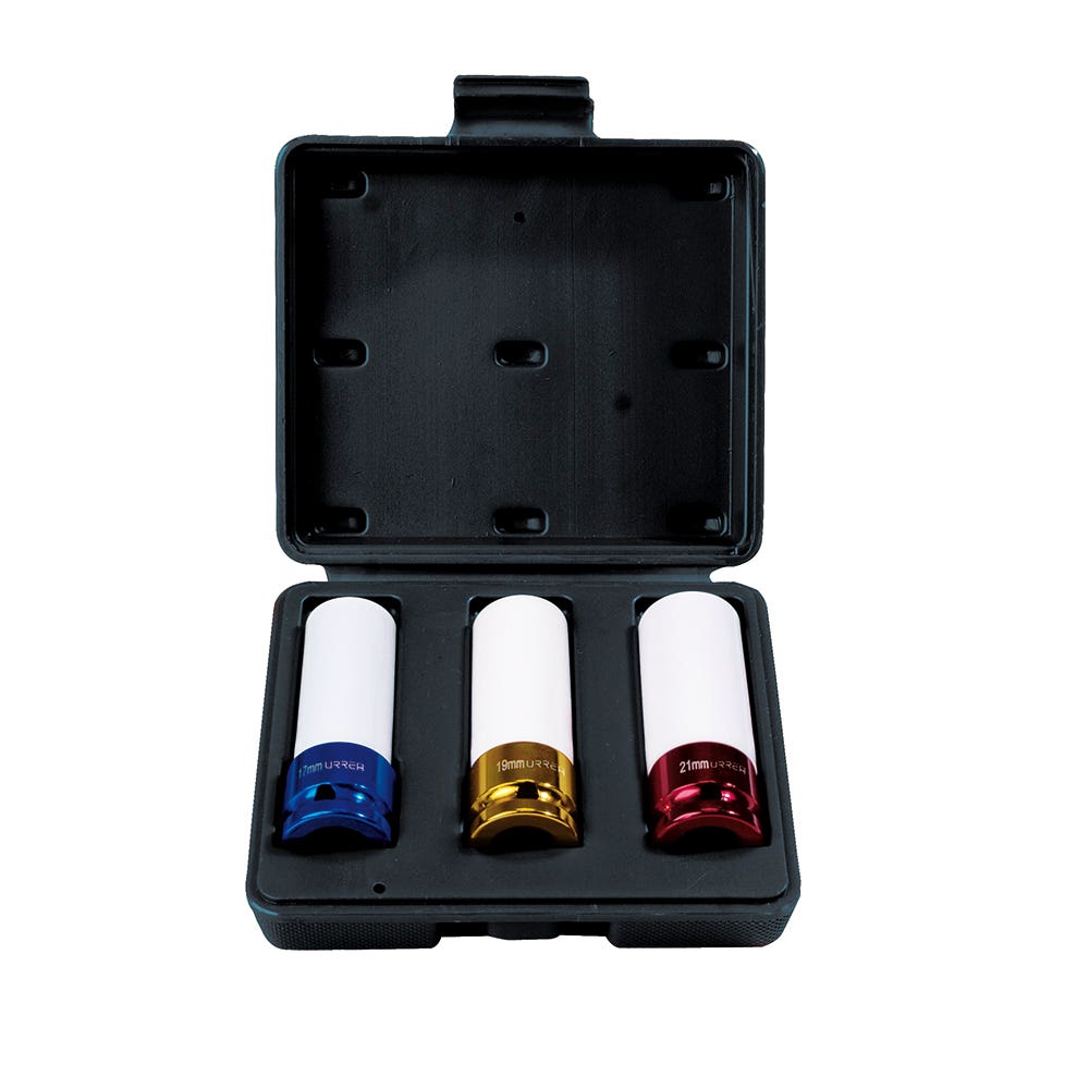 Juego De Dados De Impacto Métricos Cuadro De 1/2 Con Protección Nylamid, 3 Piezas, Urrea 7300MP