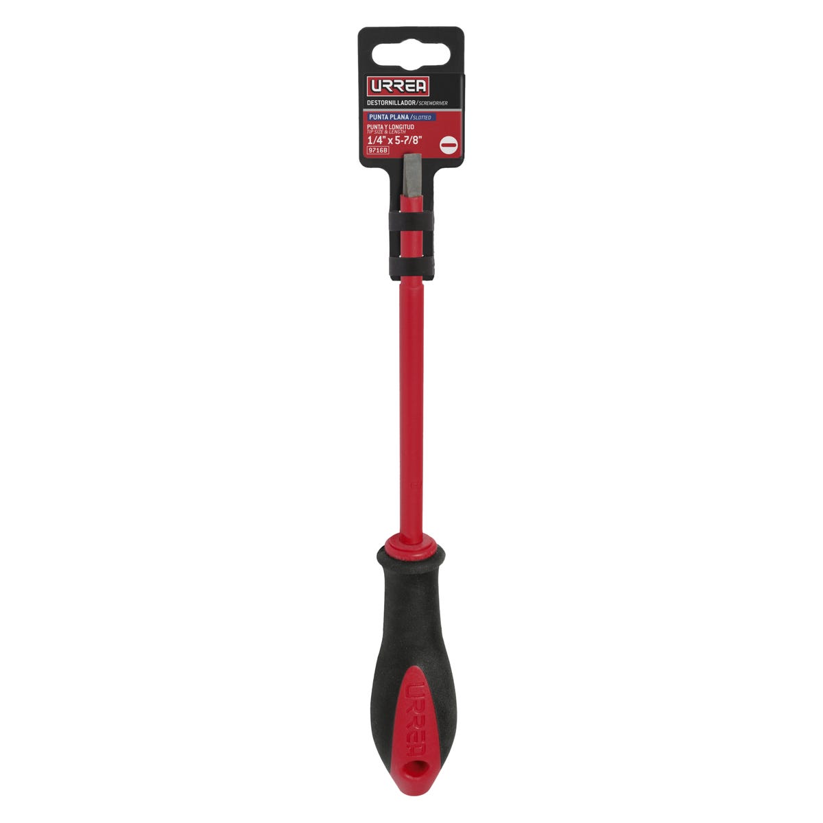 Destornillador Con Mango Bimaterial 1000 V, Punta Plana 1/4, Urrea 9716B