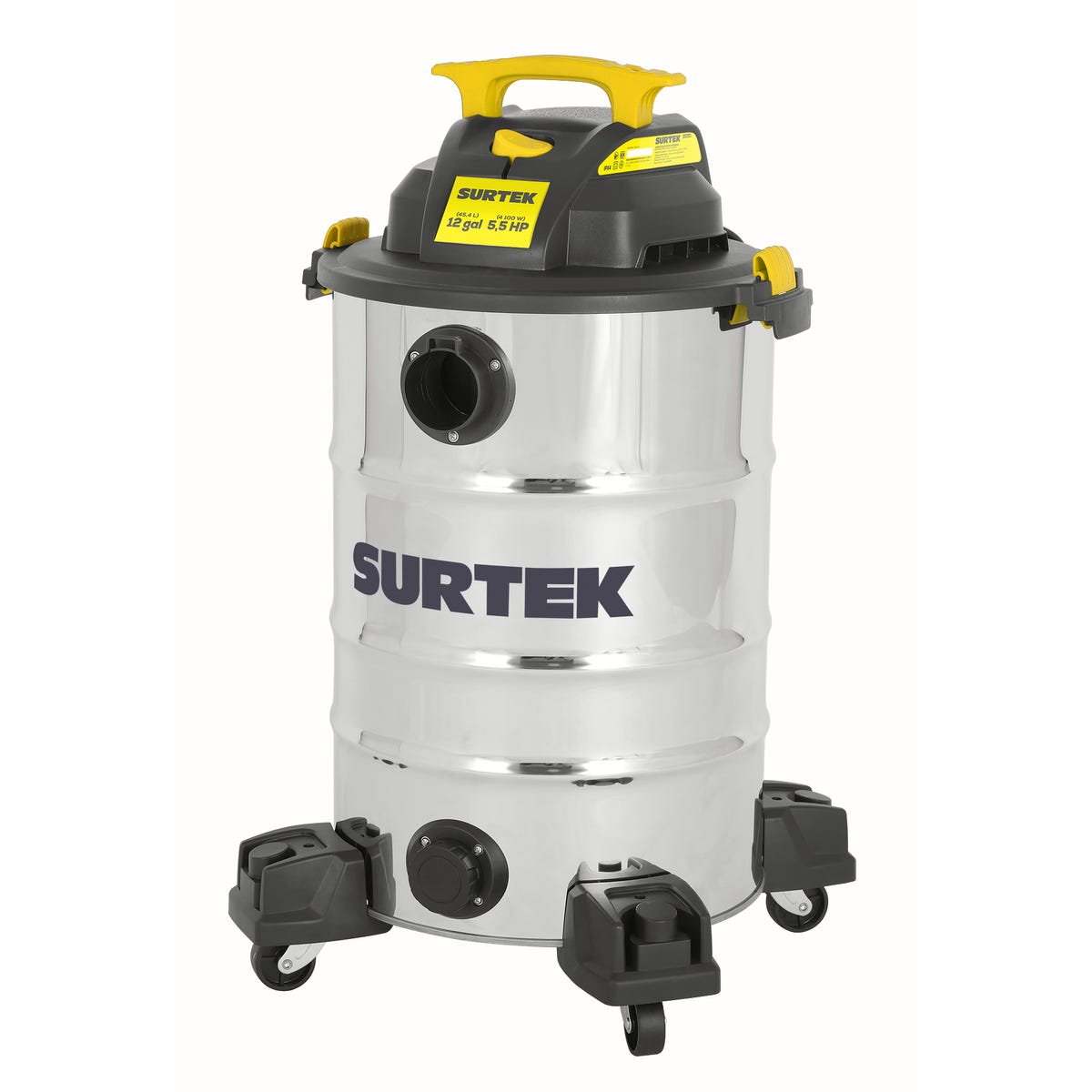 Aspiradora De Acero Inoxidable 12 Galones, 5.5 HP, Surtek AS612B