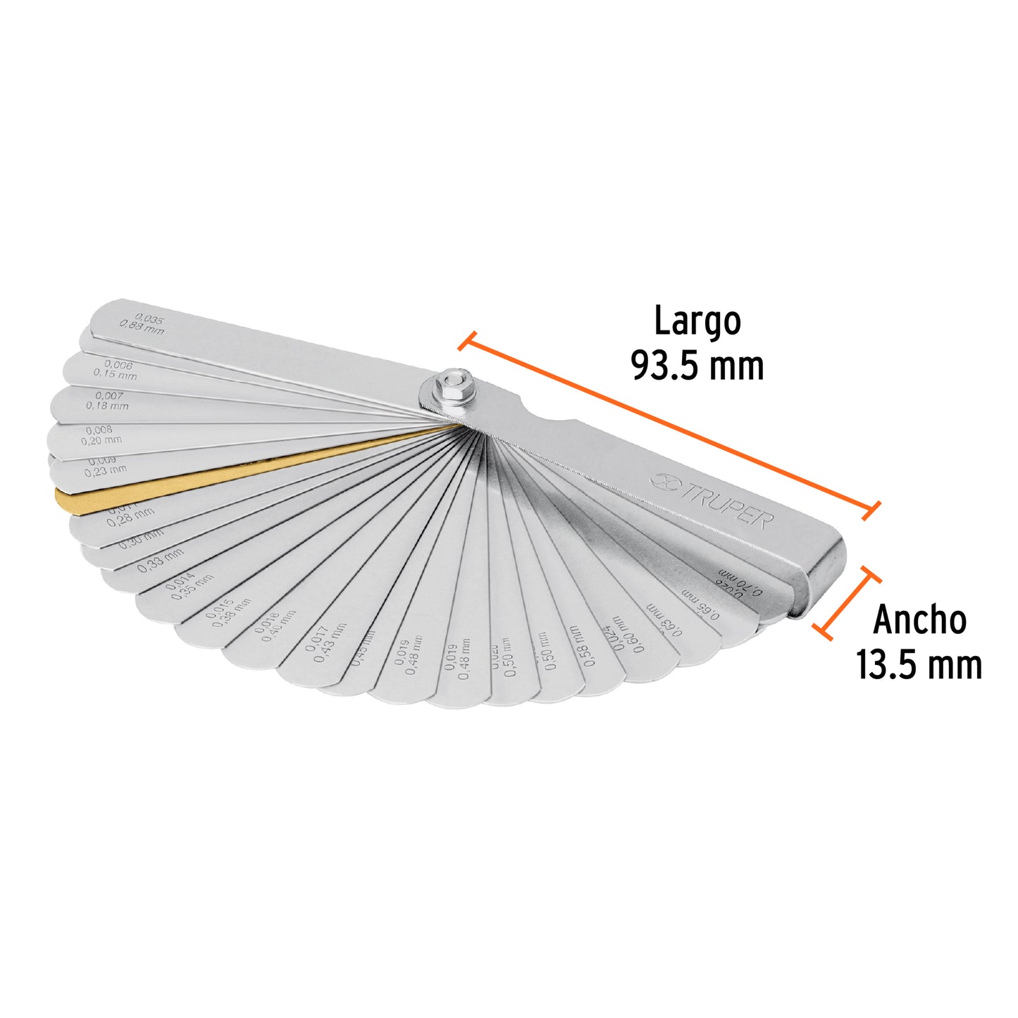 14397 CAL-32 Calibrador de 32 hojas std / mm, truper