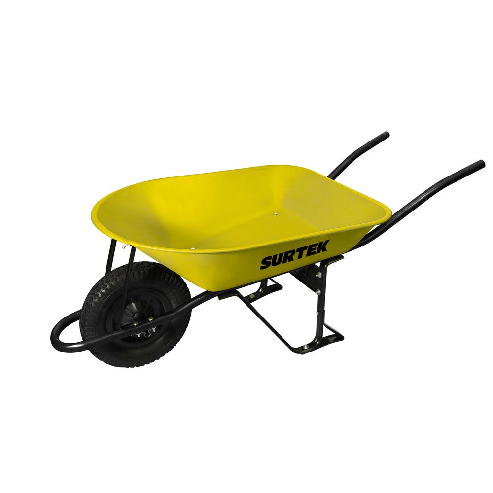 Carretilla Reforzada Con Bastidor Metálico 4.5 Ft3 Llanta Neumática Reforzada De 4 Capas, Surtek CAT454