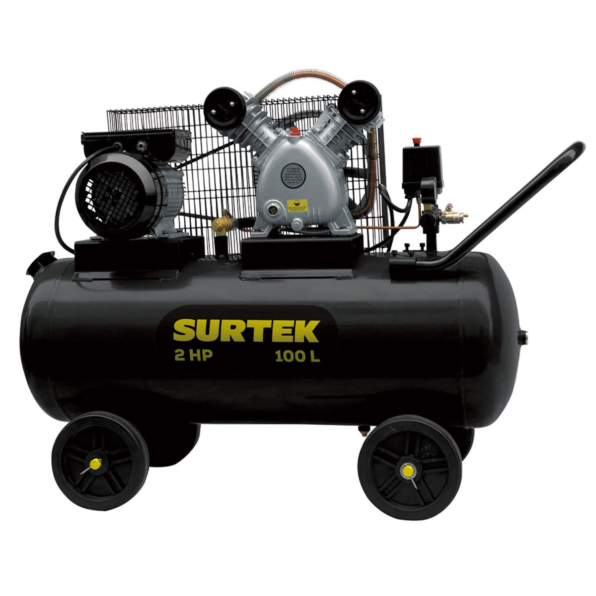 Compresor De Aire Eléctrico Con Transmisión De Banda 100 L, 2 HP, Surtek COMP6100B