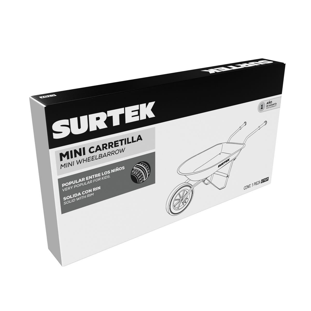 Mini Carretilla Para Niños 1 Ft, Llanta Sólida, Surtek CT07