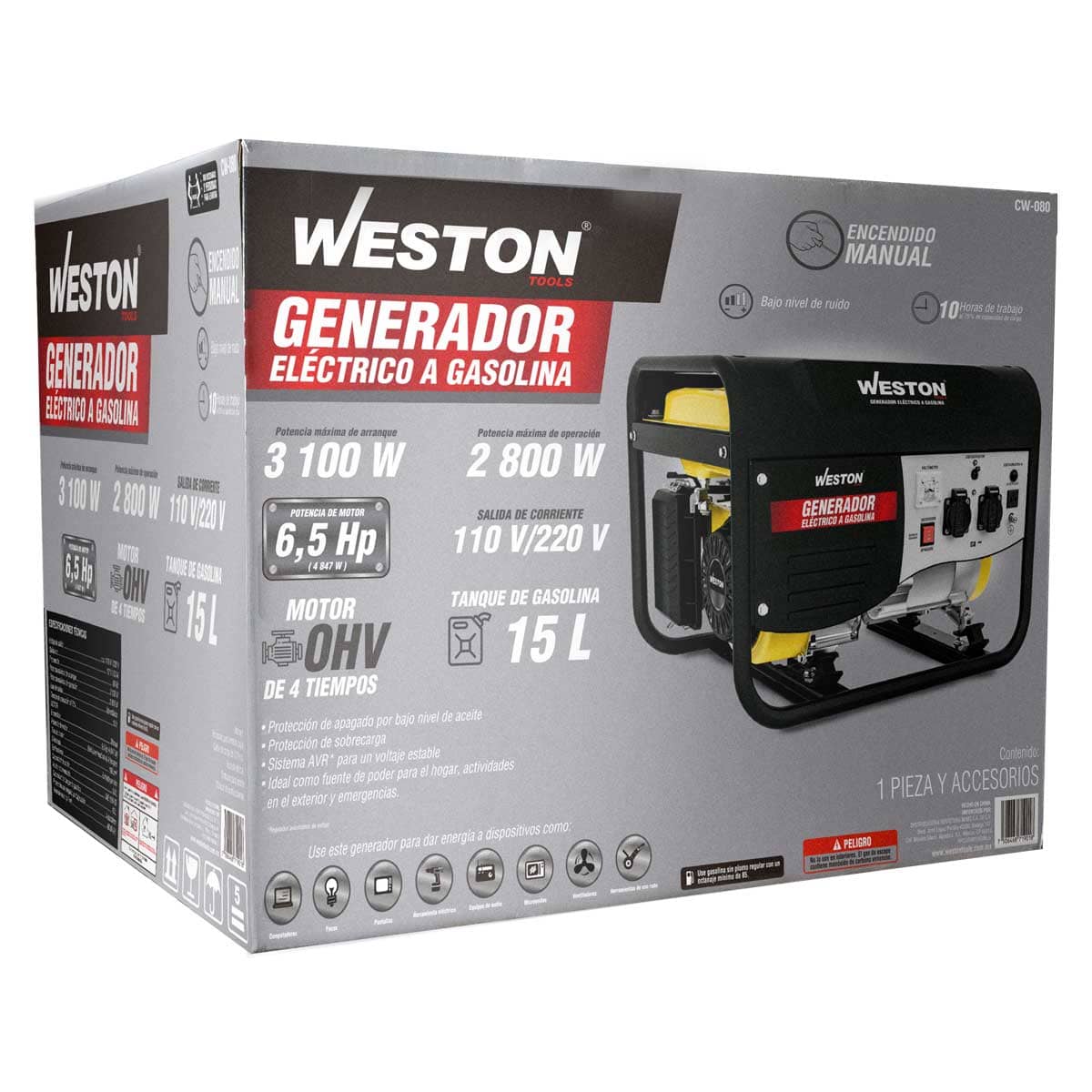 WST-CW-085 	GENERADOR ELECTRICO A GASOLINA 3600W (INICIO MANUAL)
