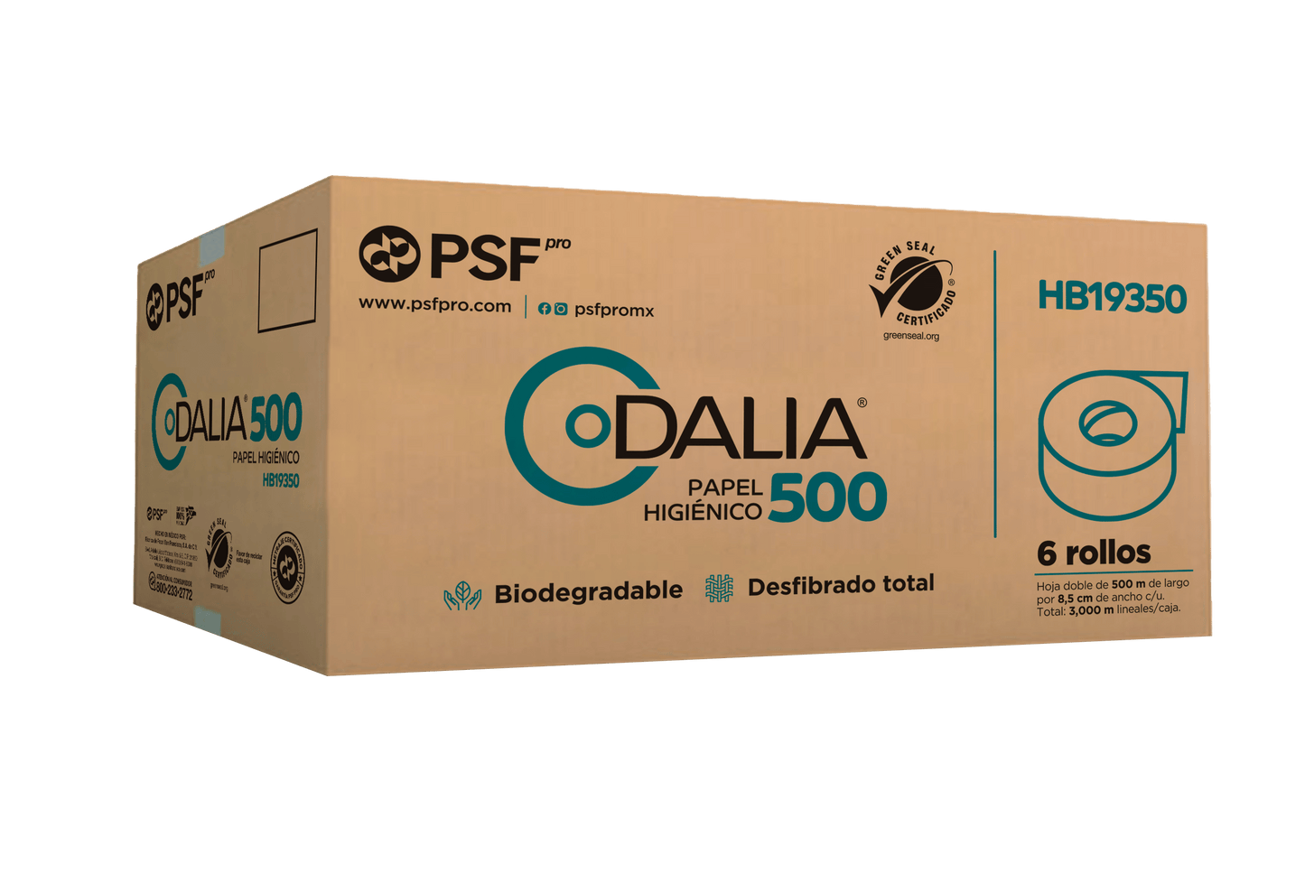 PAPEL HIGIENICO DALIA HB19350 HD500 MTS C/6 ROLLOS