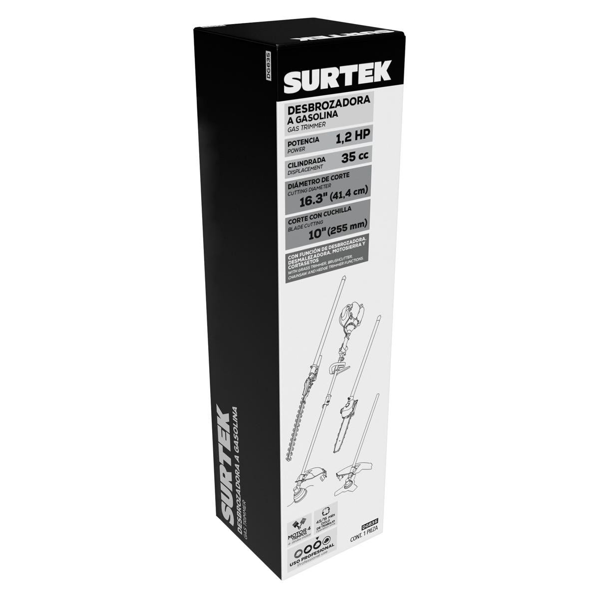 Desbrozadora A Gasolina Multifunción 16.3 35 cc, Surtek DG635