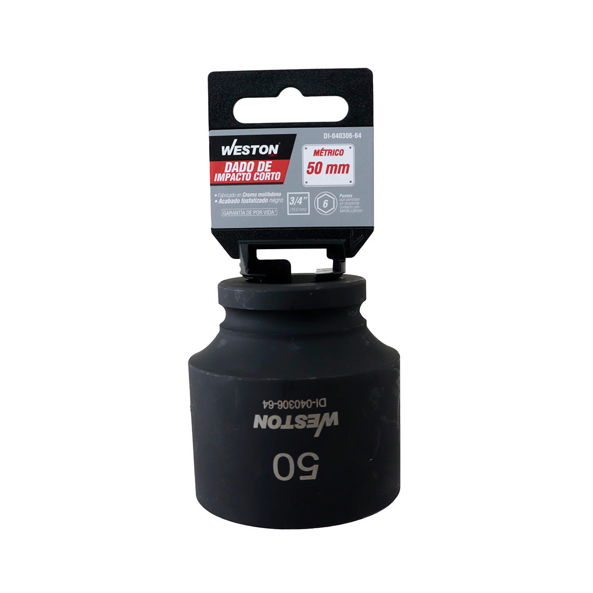 Dado De Impacto Corto Cuadro 3/4" 6 Puntas 50 MM