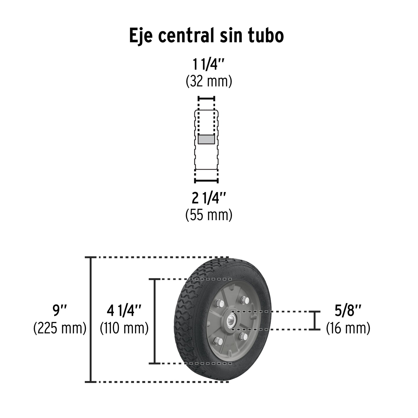 44478 DIA-400 Diablo de carga de 400 kg, ruedas sólidas, doble balero