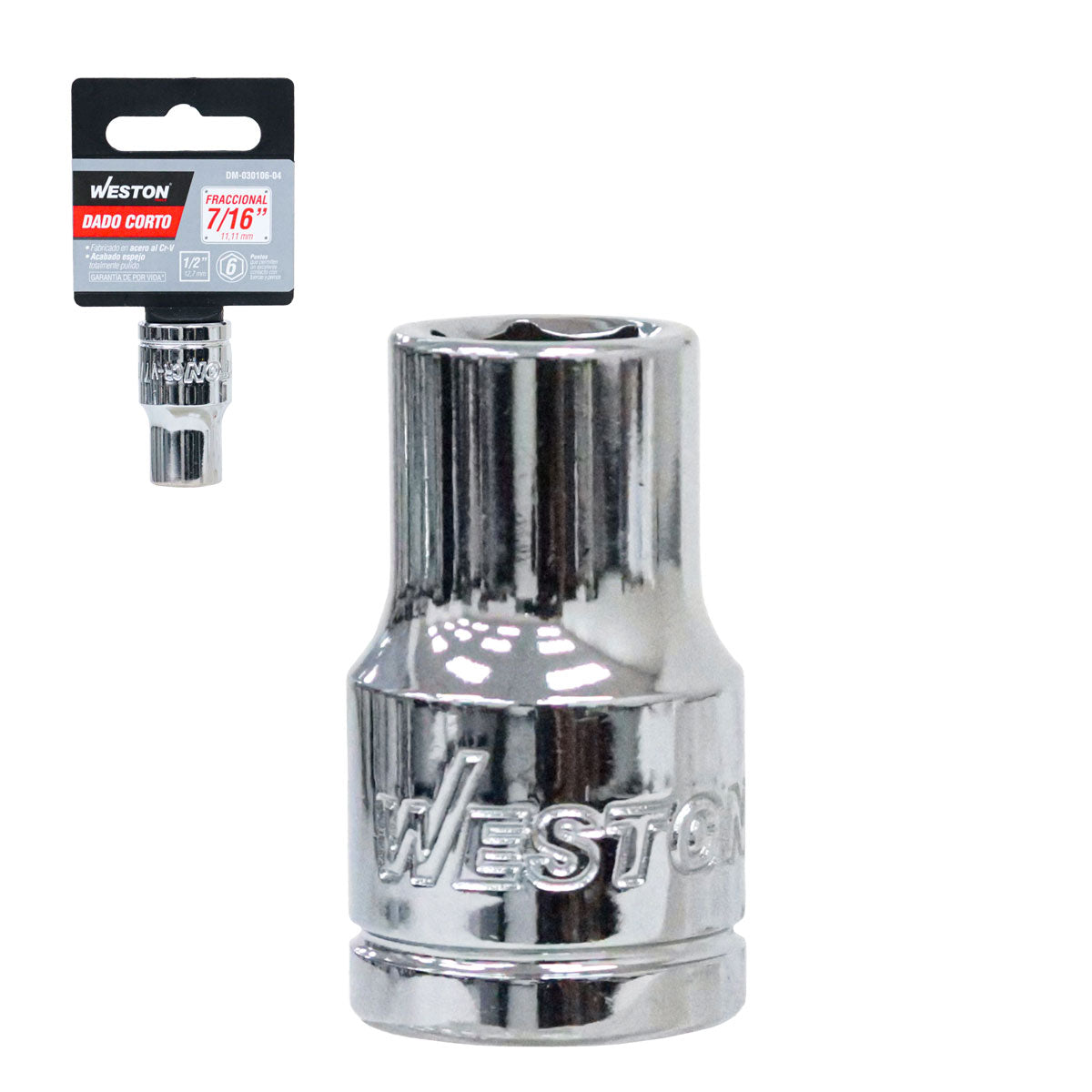Dado Corto Cuadro 1/2" 6 Puntas 7/16" | DM-030106-04