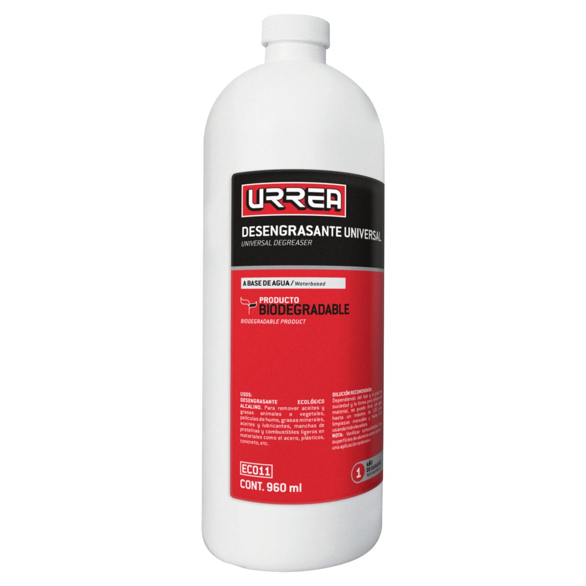 Desengrasante A Base De Agua 960 ml, Urrea ECO11