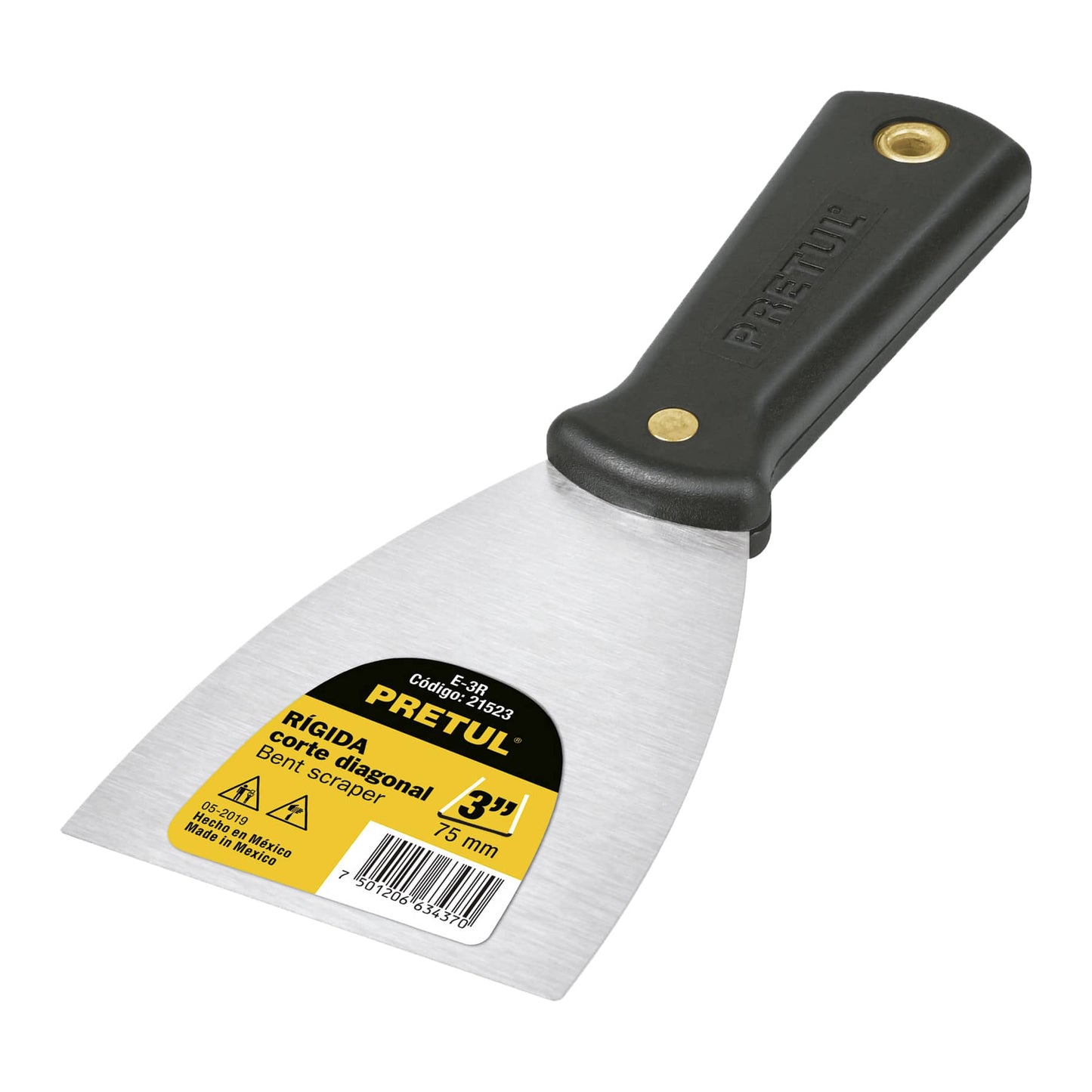 RIGIDA 3" CON MANGO DE PLASTICO, PRETUL