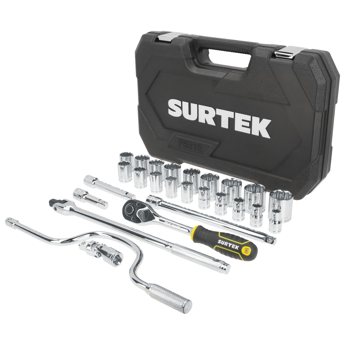 Juego De Dados Y Accesorios Cuadro De 1/2 En Surtek F581S