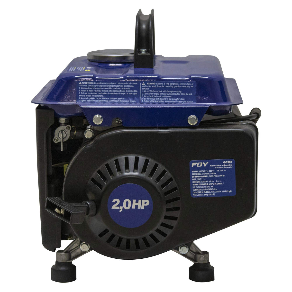 Generador A Gasolina 700 W, 63 Cc, Foy GG307
