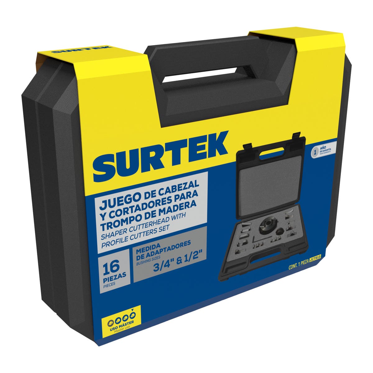 Juego De Cabezal Y Cortadores Para Trompo De Madera, 13 Piezas, Surtek JCTR13