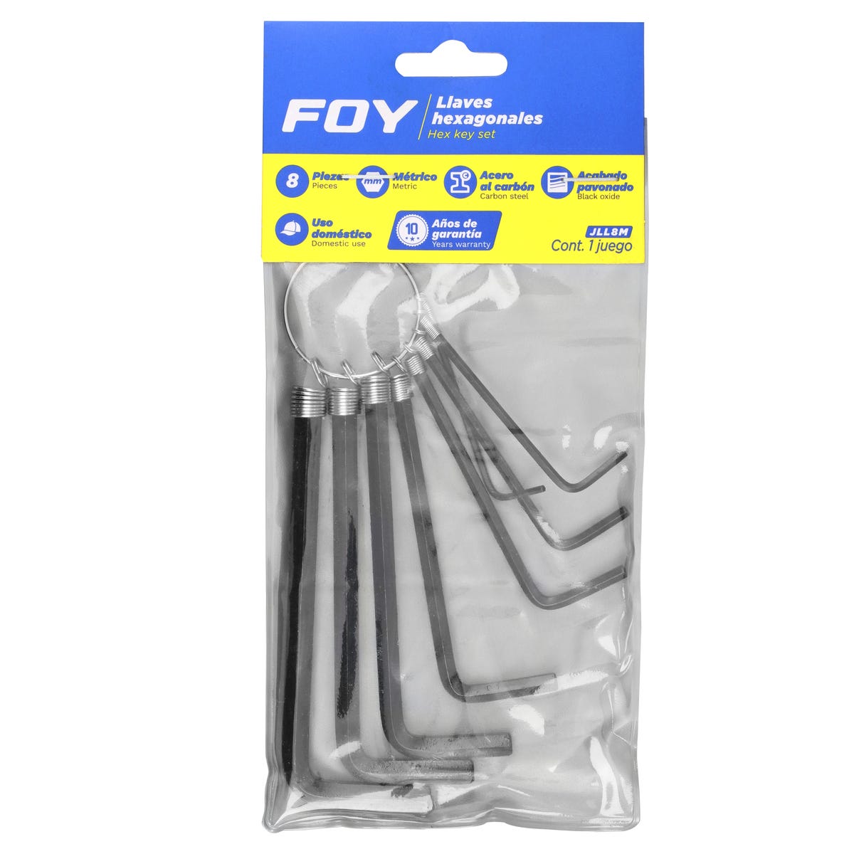Juego De Llaves Hexagonales Tipo L, Métricas, Foy JLL8M