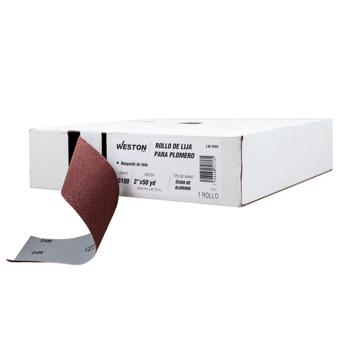ROLLO DE LIJA P/PLOMERÍA AO 2" X 50YD G100 LW-2080