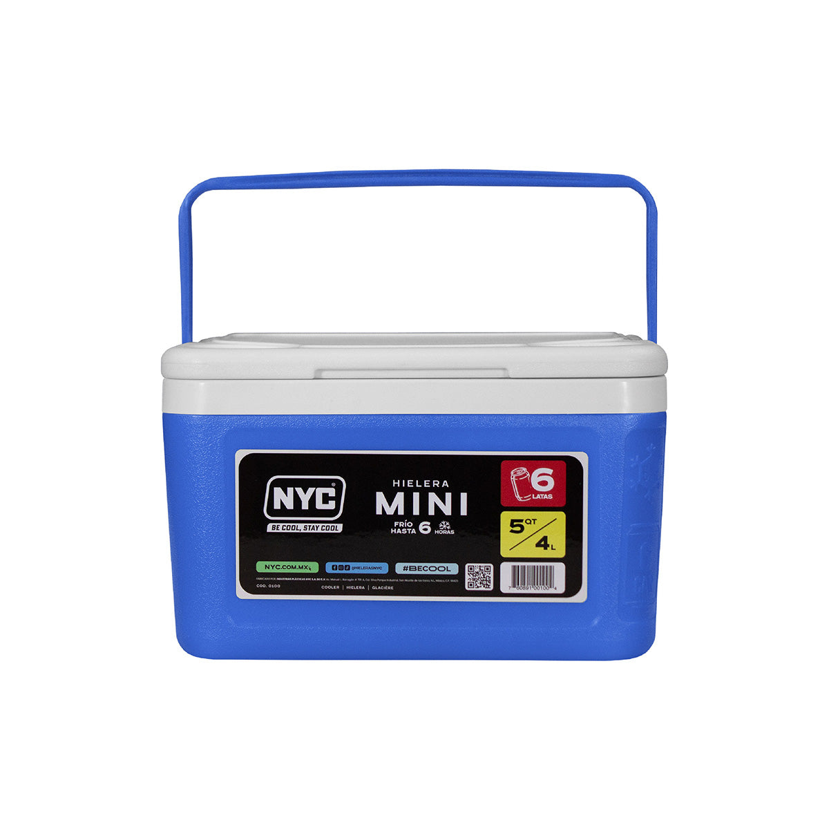 Hielera Mini Color Azul 5QTS