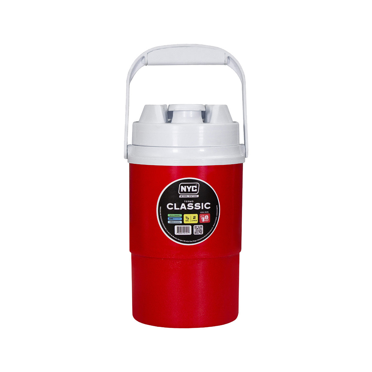Termo Classic Color Rojo 1/2GAL (2L)