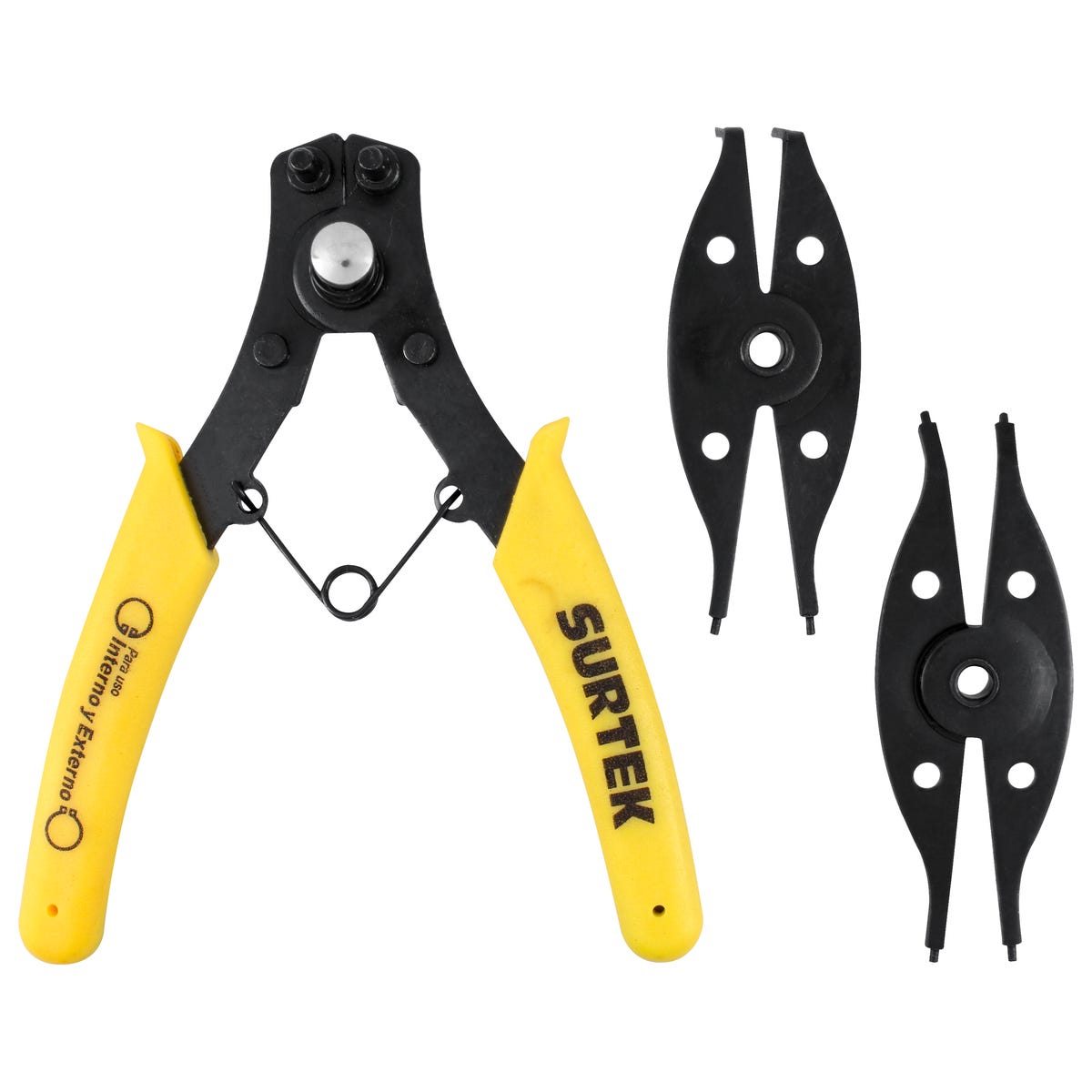 Pinza Para Anillos De Retención Con Cabeza Intercambiable, 3 Piezas, Surtek PFR02