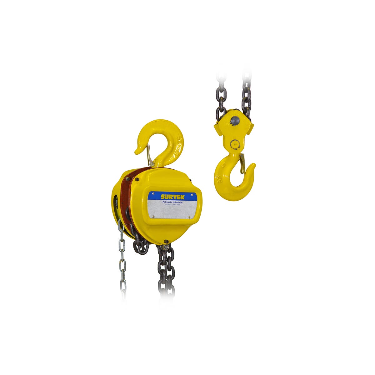 Polipasto Manual Sistema Doble Freno De Cadena 6 m, 1 Ramal, Surtek POLAC1A-6