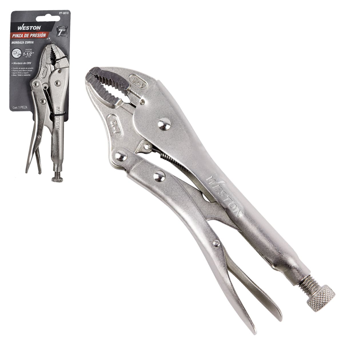 Pinza de Presión con Mordaza Curva CRV 7'' (7CR) | PP-0010