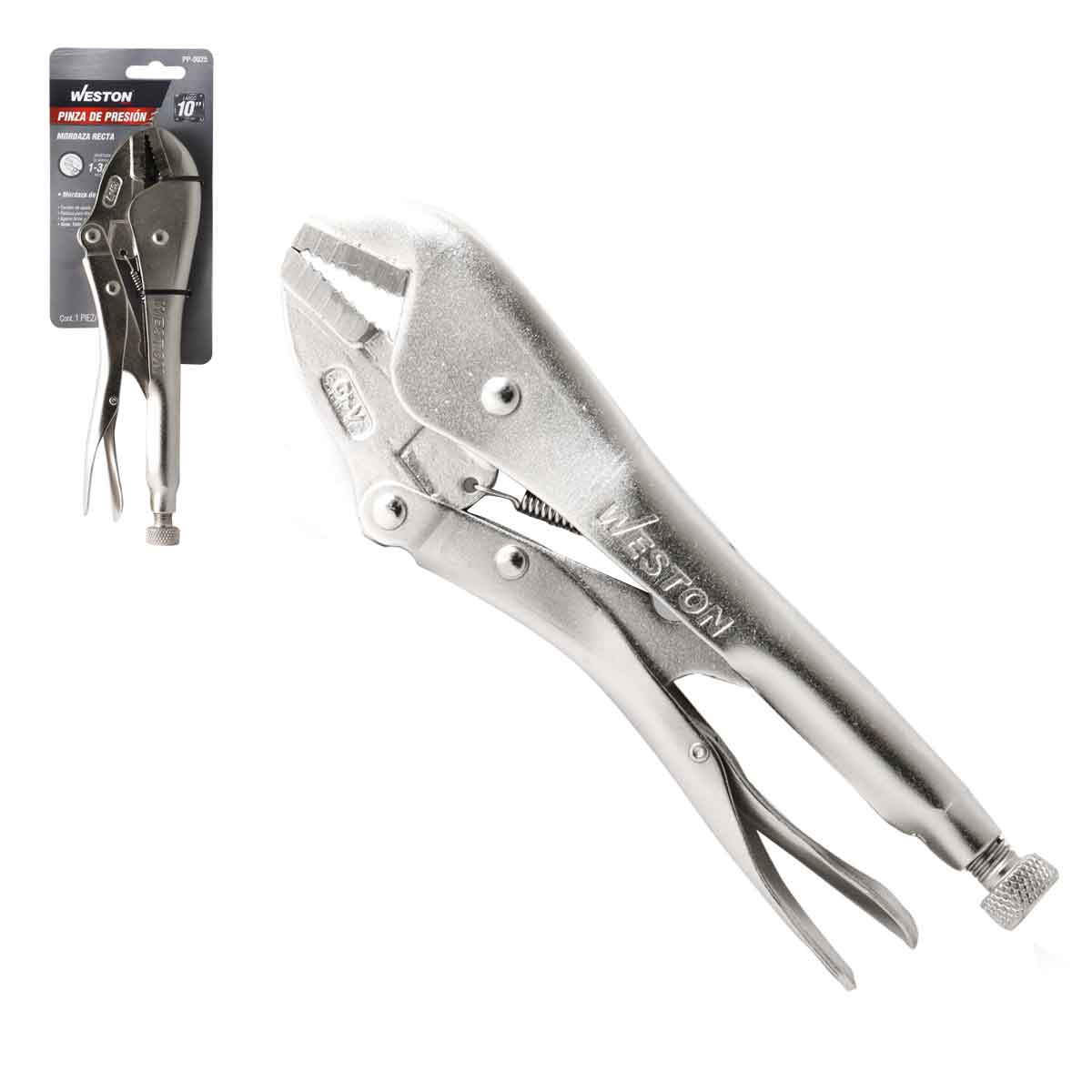 Pinza de Presión con Mordaza Recta CRV 10'' (10R) | PP-0025