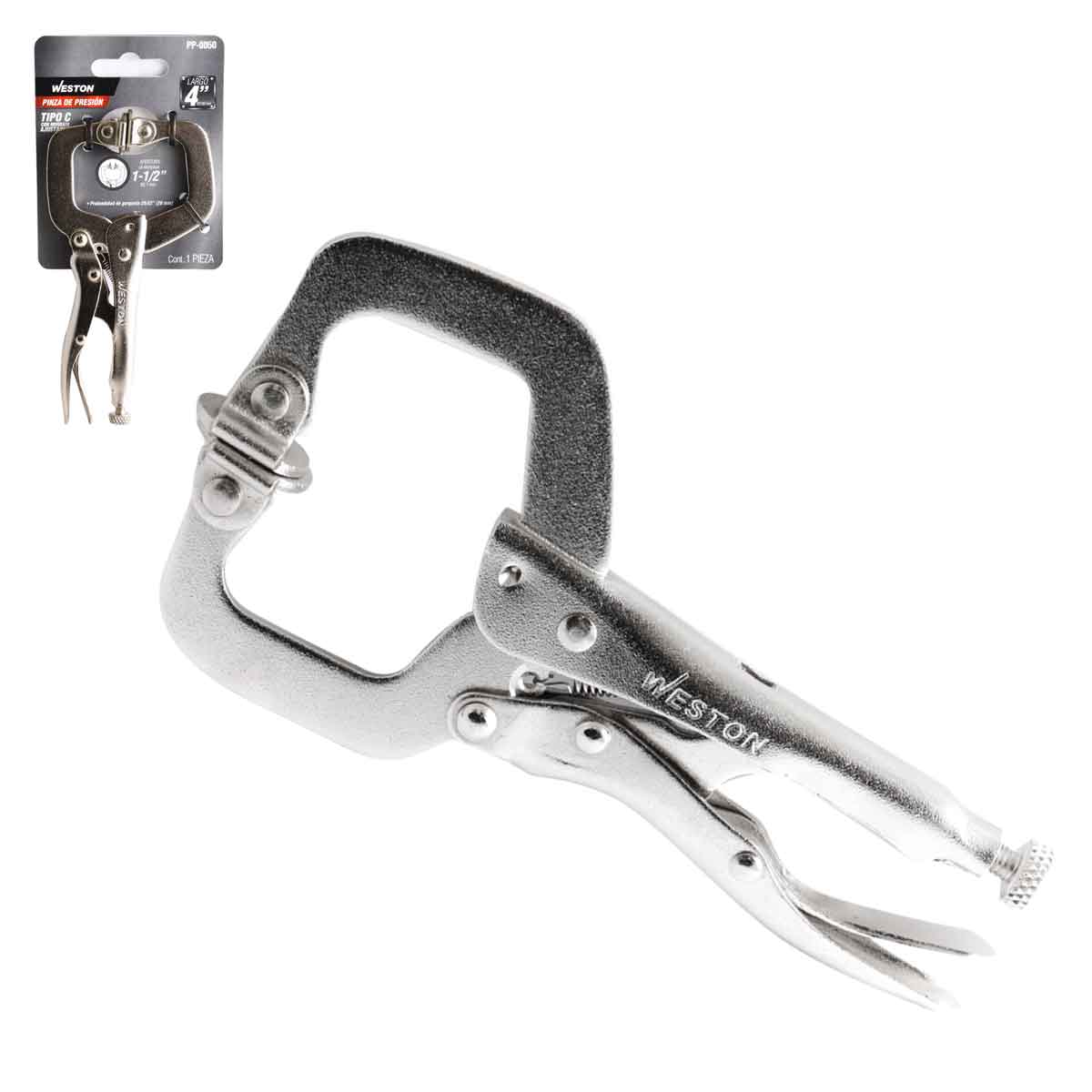 Pinza de Presión Tipo C con Mordaza Ajustable 4'' (4SP) | PP-0050